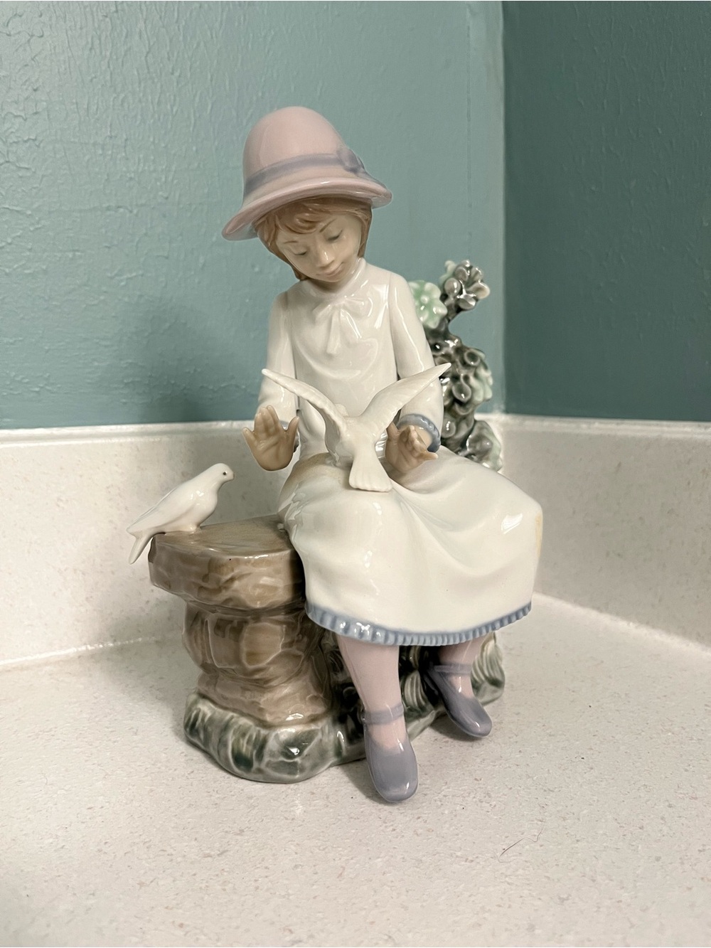 Lladro Girl on Bench.